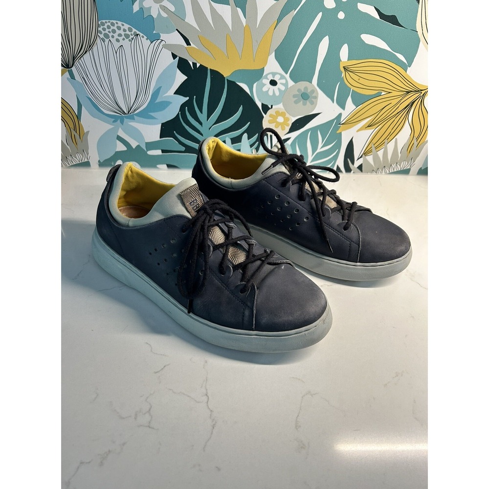 Samuel Hubbard Men's 'Flight Sport'‎ Navy Leather Comfortable Sneakers Size 9.5